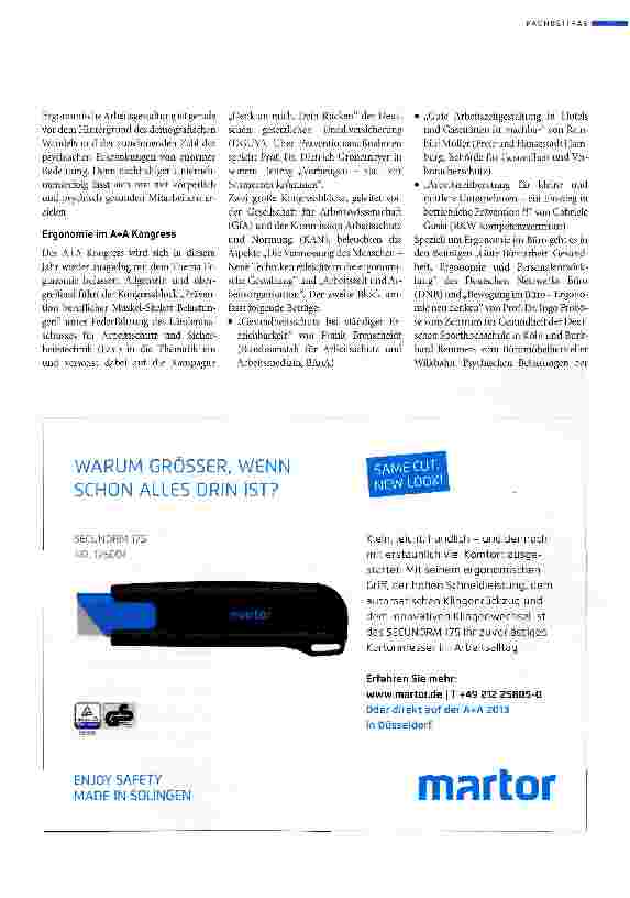 Vorschauseite 2: Themenpark Workplace Design -Ergonomie in der Praxis