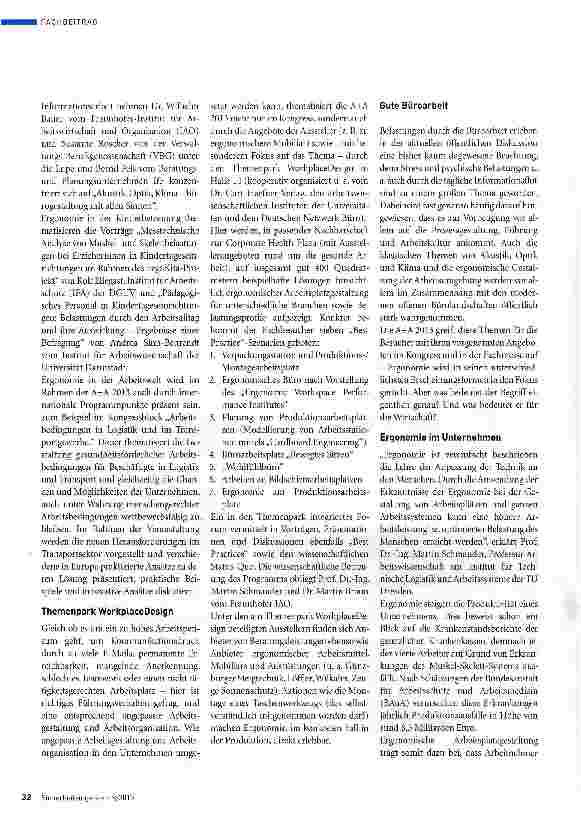 Vorschauseite 3: Themenpark Workplace Design -Ergonomie in der Praxis