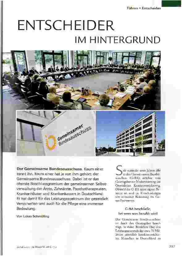 Vorschauseite 1: ENTSCHEIDER IM HINTERGRUND