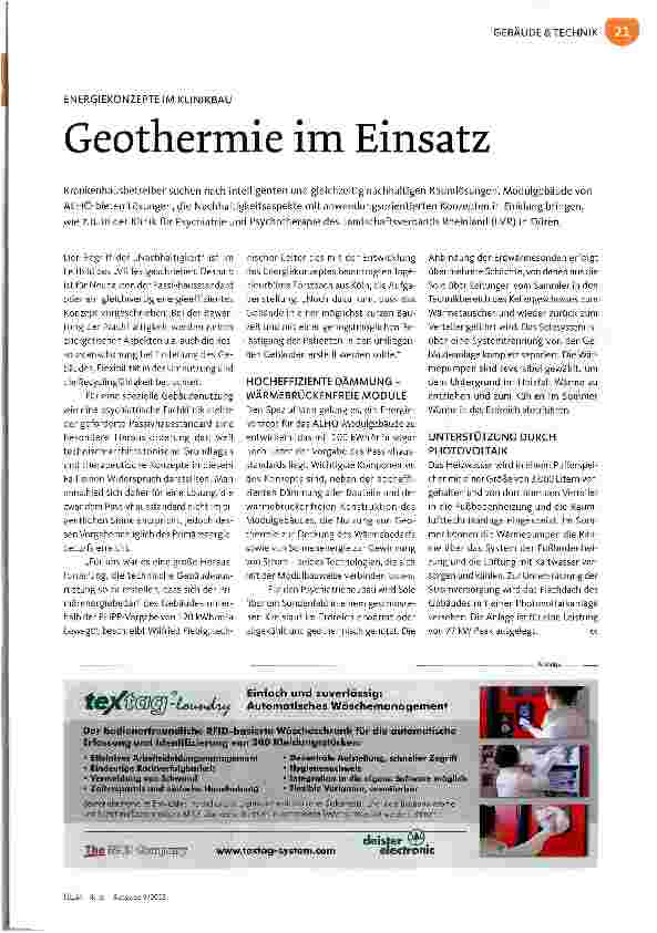 Vorschauseite 1: Geothermie im Einsatz