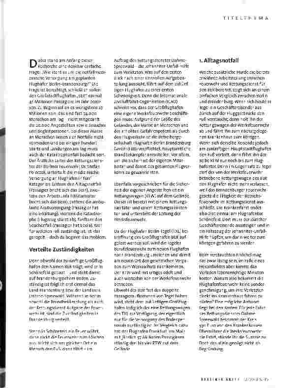 Vorschauseite 2: Patient BER: Der Hauptstadtflughafen und die Notfallmedizin