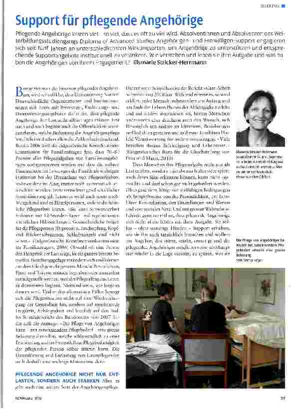 Vorschauseite 1: Support für pflegende Angehörige