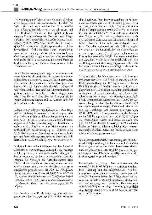 Vorschauseite 3: Zur Haftung des Heimbetreibers bei Verbrühung durch heißen Tee in Thermoskannen BGB§ 278, § 280, § 823; SGB X § 116SGBX