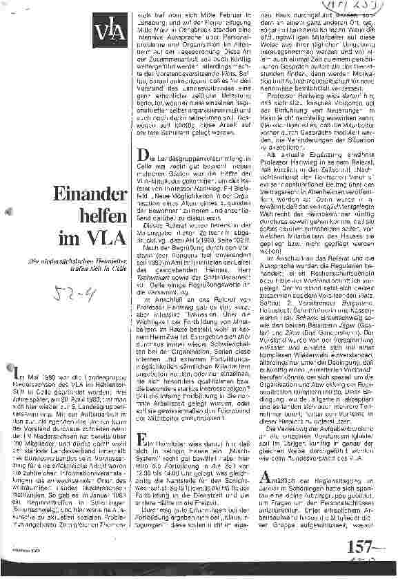 Vorschauseite 1: Einander helfen im VLA Die niedersächsischen Heimleiter trafen sich in Celle