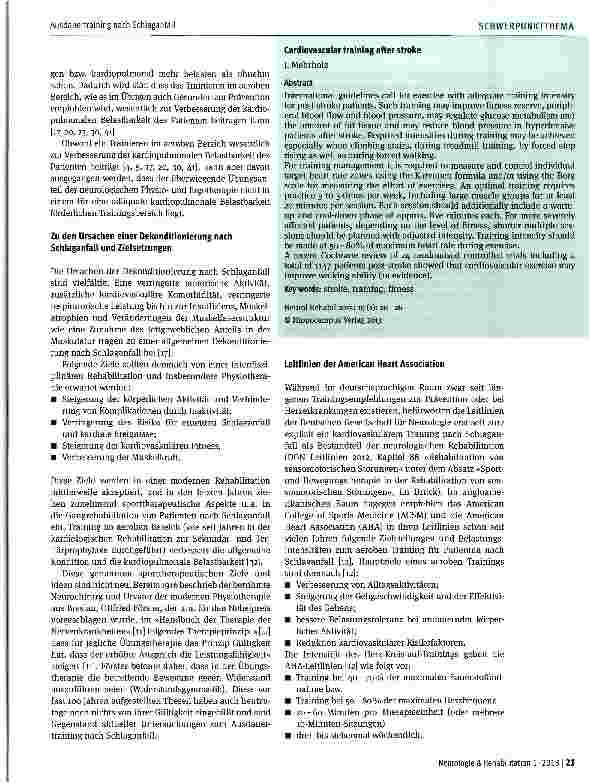 Vorschauseite 2: Ausdauertraining nach Schlaganfall