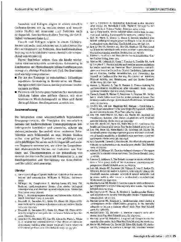 Vorschauseite 6: Ausdauertraining nach Schlaganfall