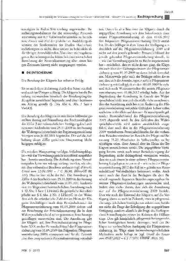 Vorschauseite 6: Zur Anpassung der Personalausstattung des Heims an den Personalschlüssel - heimrechtliche Anordnung LHeimG § 6 Abs. 2 Nr. 2, § 12 Abs. 1 Satz 1