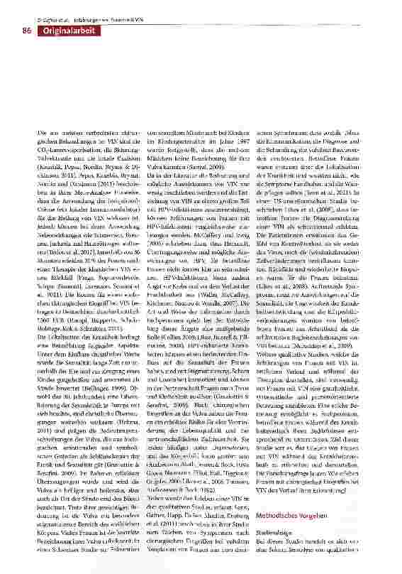 Vorschauseite 2: Bangen und Hoffen: Erfahrungen von Frauen mit vulvären intraepithelialen Neoplasien während des Krankheitsverlaufs - Eine qualitative Studie
