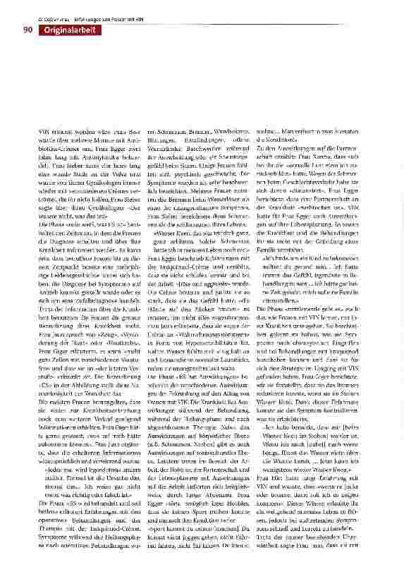 Vorschauseite 6: Bangen und Hoffen: Erfahrungen von Frauen mit vulvären intraepithelialen Neoplasien während des Krankheitsverlaufs - Eine qualitative Studie