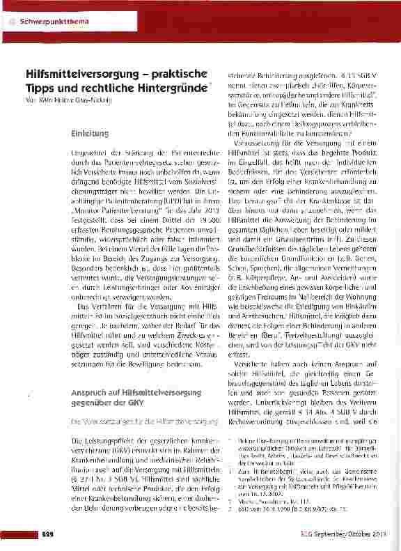 Vorschauseite 1: Hilfsmittel Versorgung - praktische Tipps und rechtliche Hintergründe