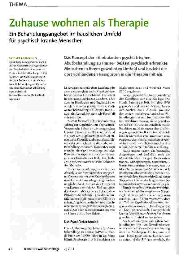 Vorschauseite 1: Zuhause wohnen als Therapie