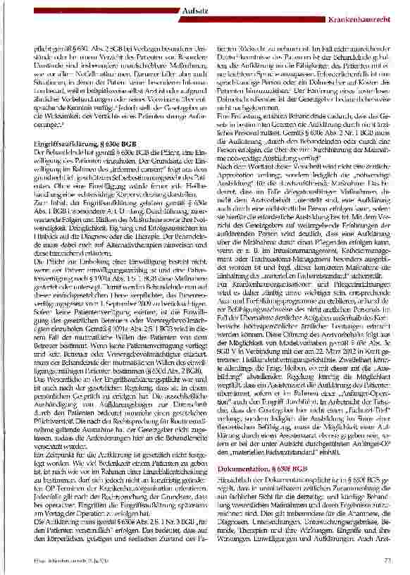 Vorschauseite 3: Patientenrechtegesetz (PatRG) - Worauf müssen Ärzte und Pflegende künftig achten?