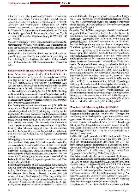 Vorschauseite 4: Patientenrechtegesetz (PatRG) - Worauf müssen Ärzte und Pflegende künftig achten?