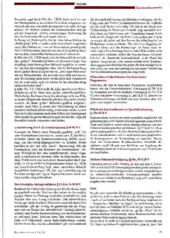 Vorschauseite 5: Patientenrechtegesetz (PatRG) - Worauf müssen Ärzte und Pflegende künftig achten?
