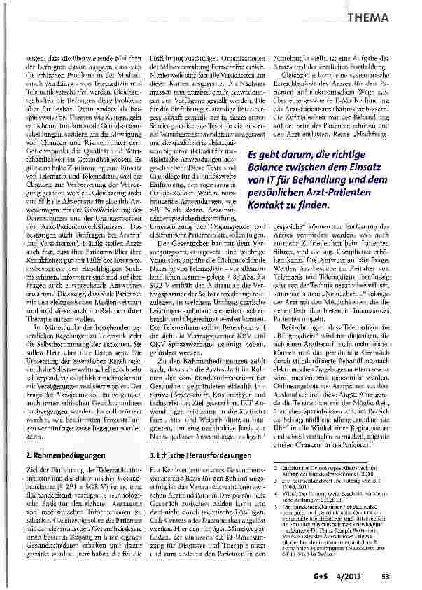 Vorschauseite 2: Ethische Herausforderungen und Chancen von Telematik und Telemedizin
