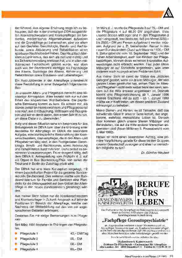 Vorschauseite 3: Aufbau der Altenarbeit und Ausbildung in den Altenpflegeschulen der neuen Bundesländer