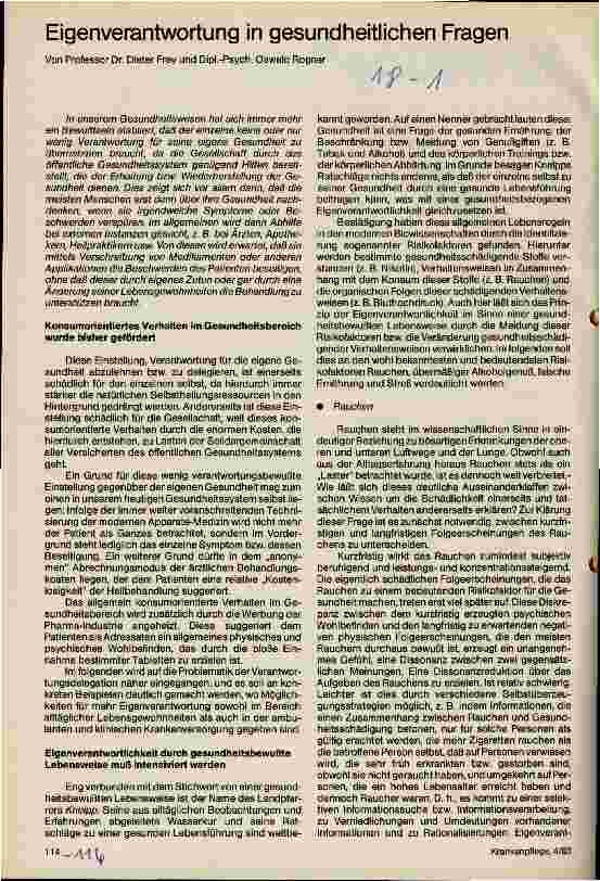 Vorschauseite 1: Eigenverantwortung in gesundheitlichen Fragen