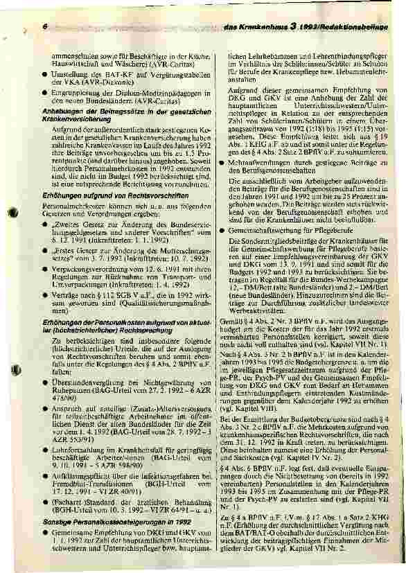 Vorschauseite 6: Hinweise der DKG zu den Budgetund Pflegesatzverhandlungen 1993 sowie zur Umsetzung des GesundheitsStrukturGesetzes m. Berechnungsschemata