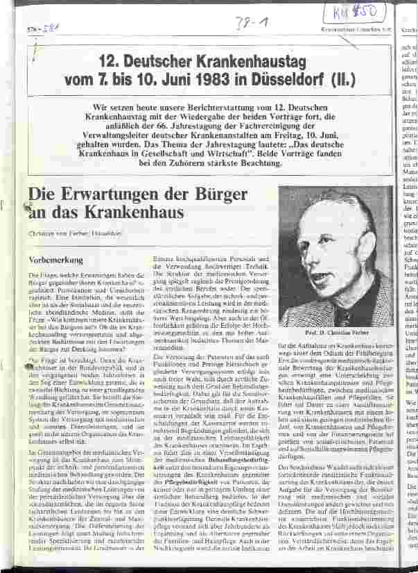 Vorschauseite 1: Die Erwartungen der Bürger an das Krankenhaus