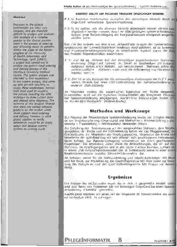 Vorschauseite 2: Prozessanalyse der Speisenanforderung Typische Probleme und Chancen einer EDV-Unterstützung