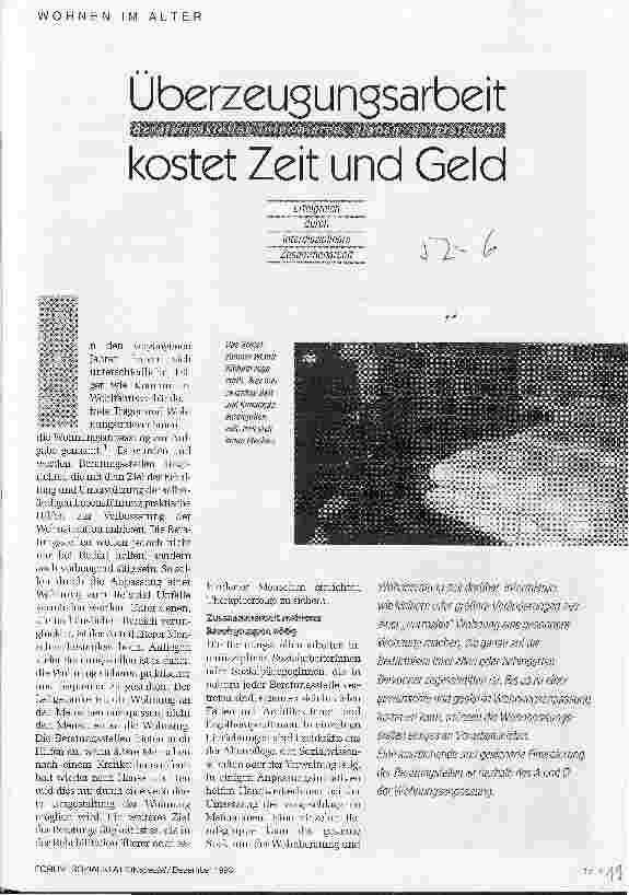 Vorschauseite 1: Überzeugungsarbeit kostet Zeit und Geld Beratungsstellen informieren, planen, unterstützen