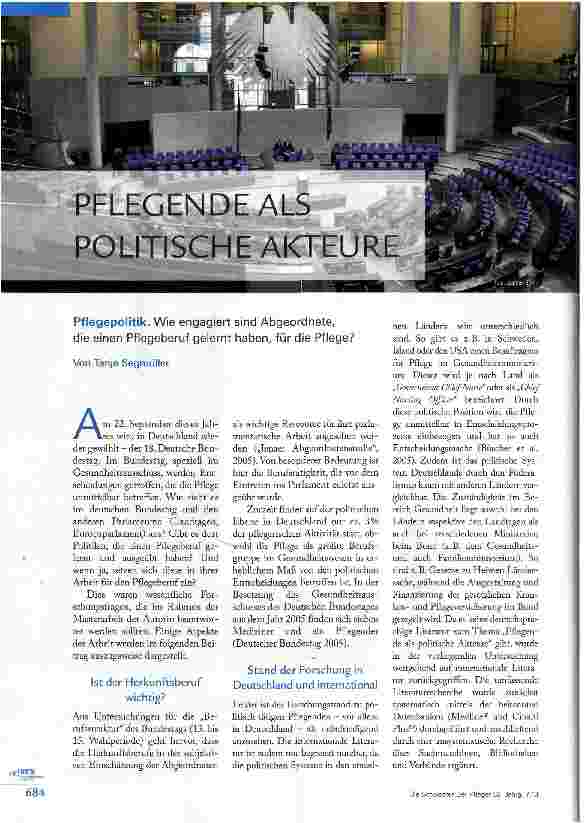 Vorschauseite 1: Pflegende als politische Akteure