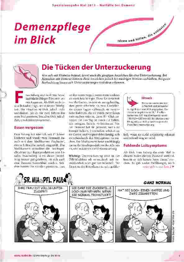Vorschauseite 1: Die Tücken der Unterzuckerung