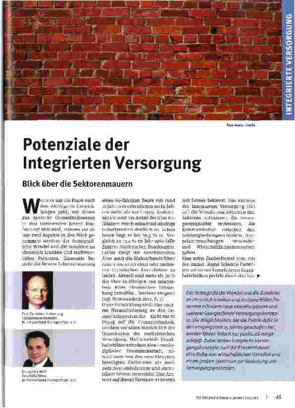Vorschauseite 1: Potenziale der Integrierten Versorgung