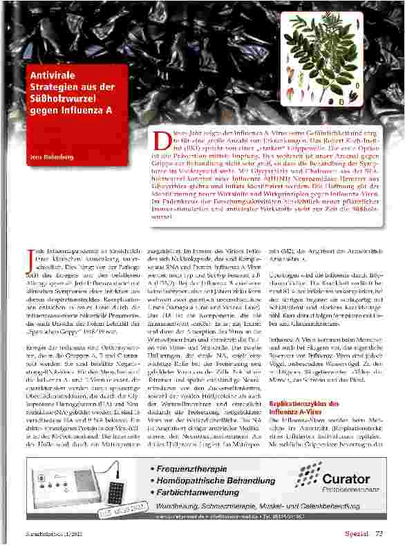Vorschauseite 1: Antivirale Strategien aus Süßholzwurzel gegen Influenza