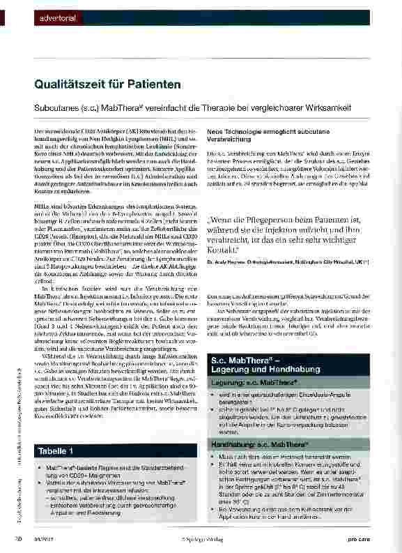 Vorschauseite 1: Qualitätszeit für Patienten