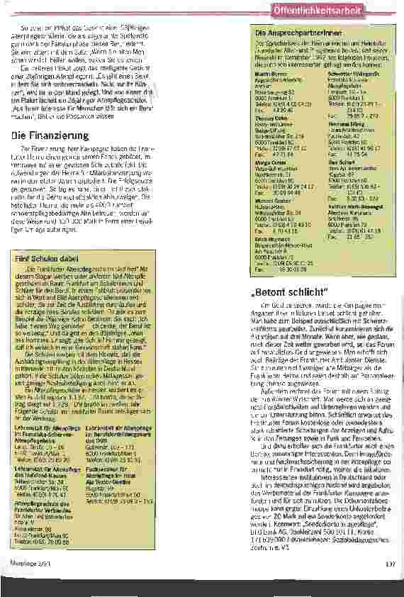 Vorschauseite 4: Imagewerbung total 40 Frankfurter Altenpflegeheime und 5 Altenpflegeschulen suchen gemeinsam Nachwuchs
