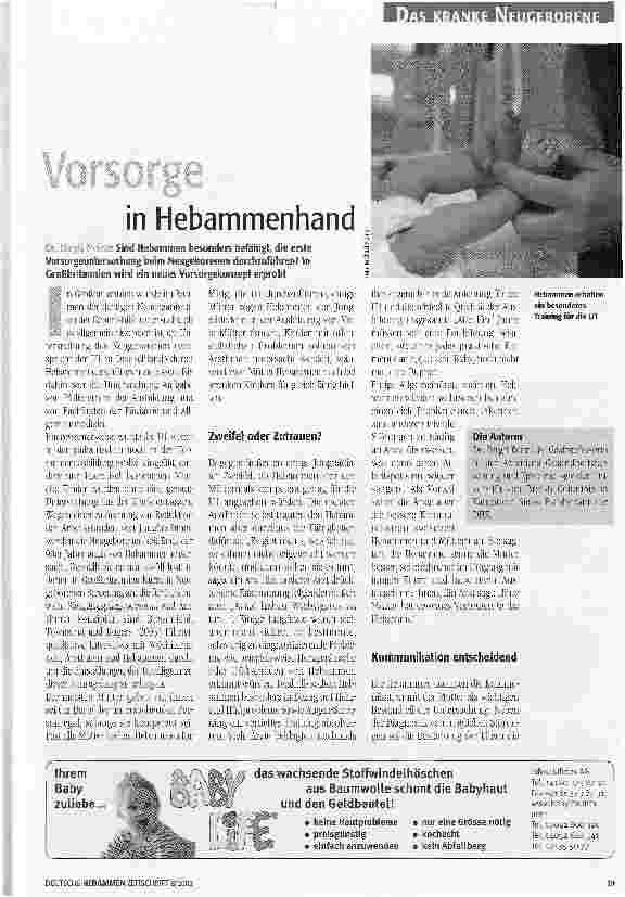 Vorschauseite 1: Vorsorge in Hebammenhand