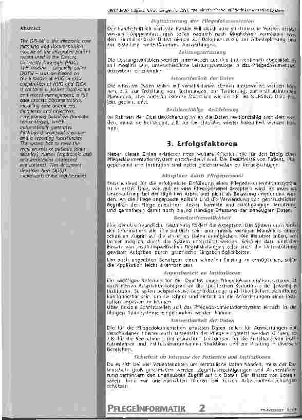 Vorschauseite 2: DOSSI, das elektronische Pflegedokumentationssystem