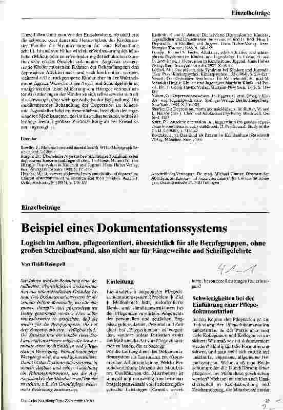 Vorschauseite 1: Beispiel eines Dokumentationssystems