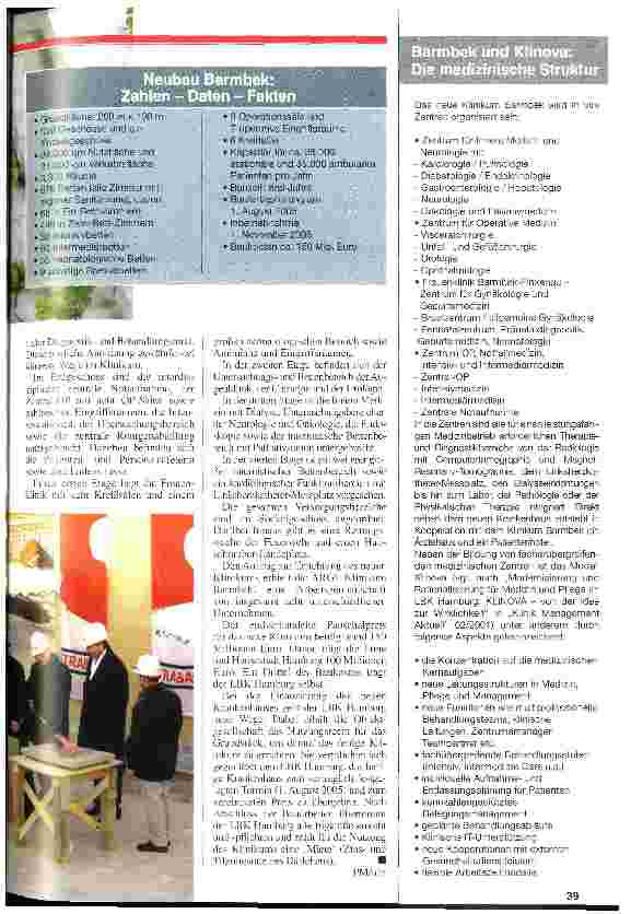 Vorschauseite 2: Klinova-Realisierung rückt näher Krankenhausmarkt Hamburg / Neubau Barmbek begonnen