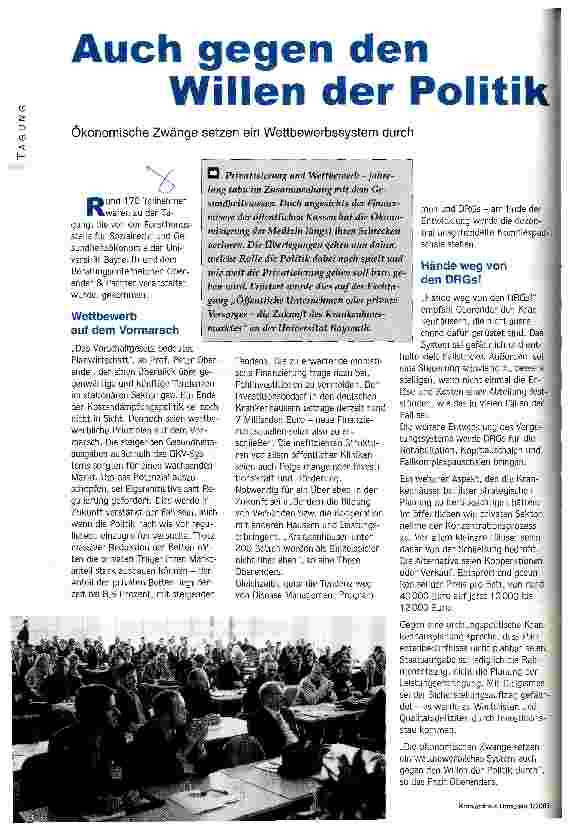 Vorschauseite 1: Auch gegen den Willen der Politik Ökonomische Zwänge setzen ein Wettbewerbssystem durch