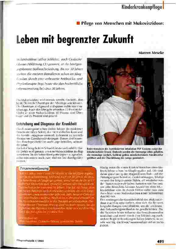 Vorschauseite 1: Leben mit begrenzter Zukunft
