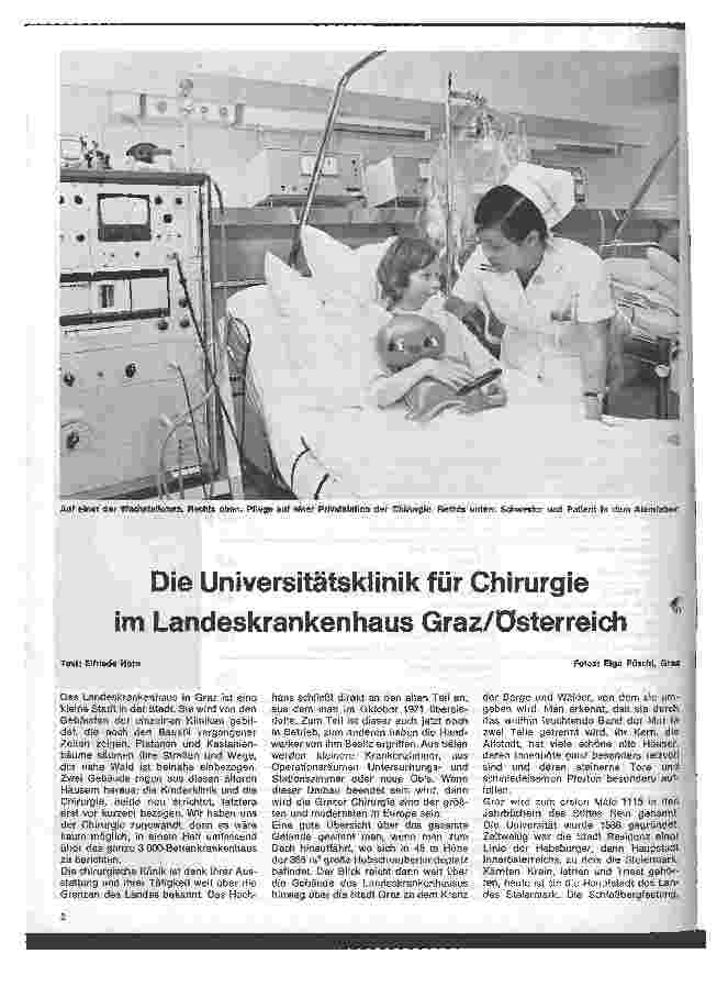 Vorschauseite 1: Die Universitätsklinik für Chirurgie im Landeskrankenhaus Graz Österreich
