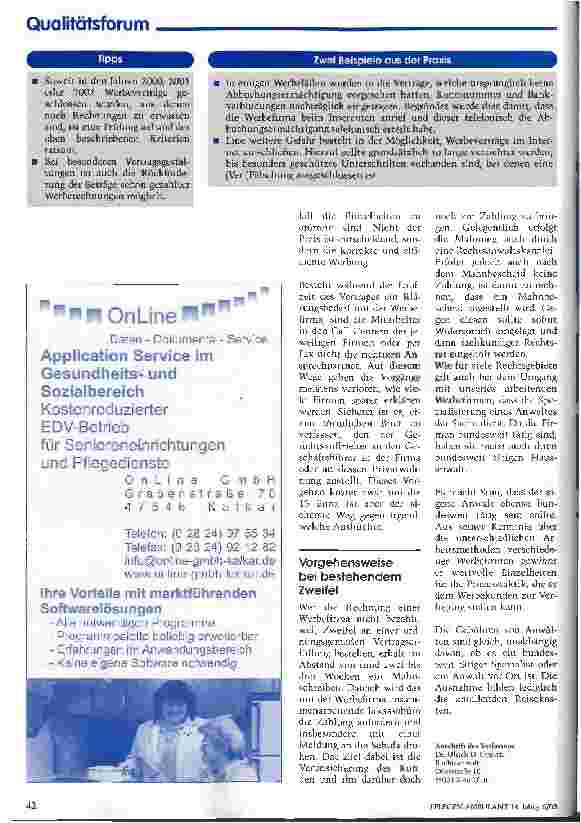 Vorschauseite 2: Anzeigen-Werbung? Ja - aber richtig!