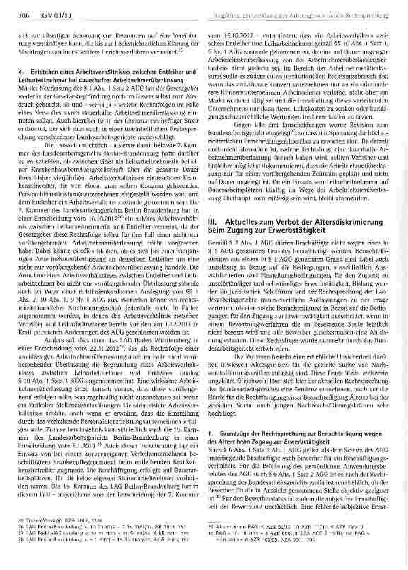 Vorschauseite 5: Aktuelle Entwicklungen der Rechtsprechung zur Arbeitnehmerüberlassung und zum Verbot der Altersdiskriminierung in Bewerbungsverfahren