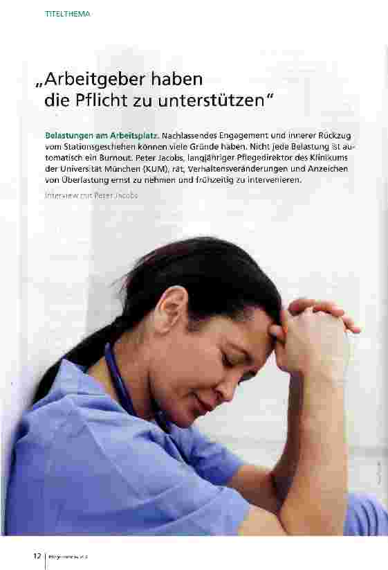 Vorschauseite 1: Arbeitgeber haben die Pflicht zu unterstützen