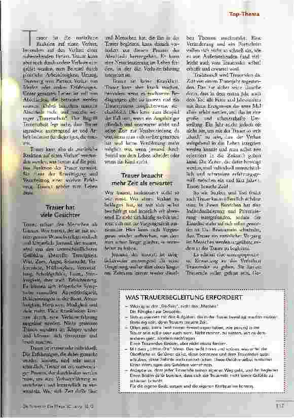 Vorschauseite 2: ZEIT zu TRAUERN
