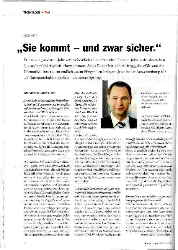 Vorschauseite 3: Sie kommt - und zwar sicher.