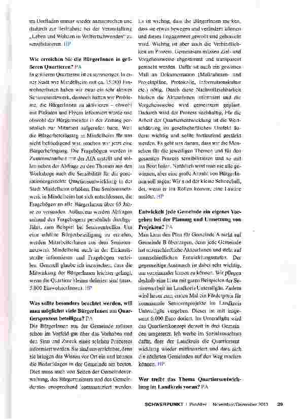 Vorschauseite 3: „Die Quartiersentwicklung muss Anliegen der Gemeinde und der Menschen vor Ort sein