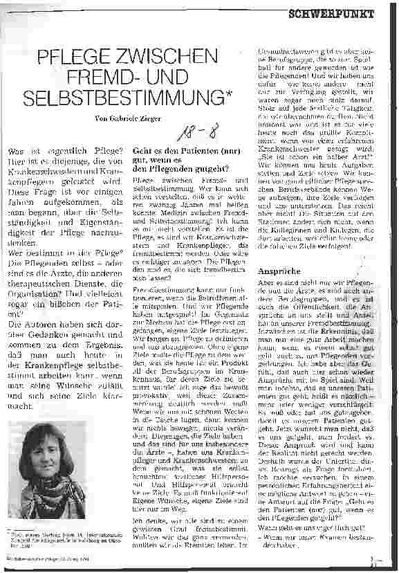 Vorschauseite 1: Pflege zwischen Fremdund Selbstbestimmung