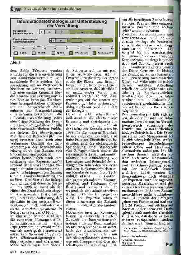 Vorschauseite 4: Überlebensfaktor für Krankenhäuser Informationstechnologie