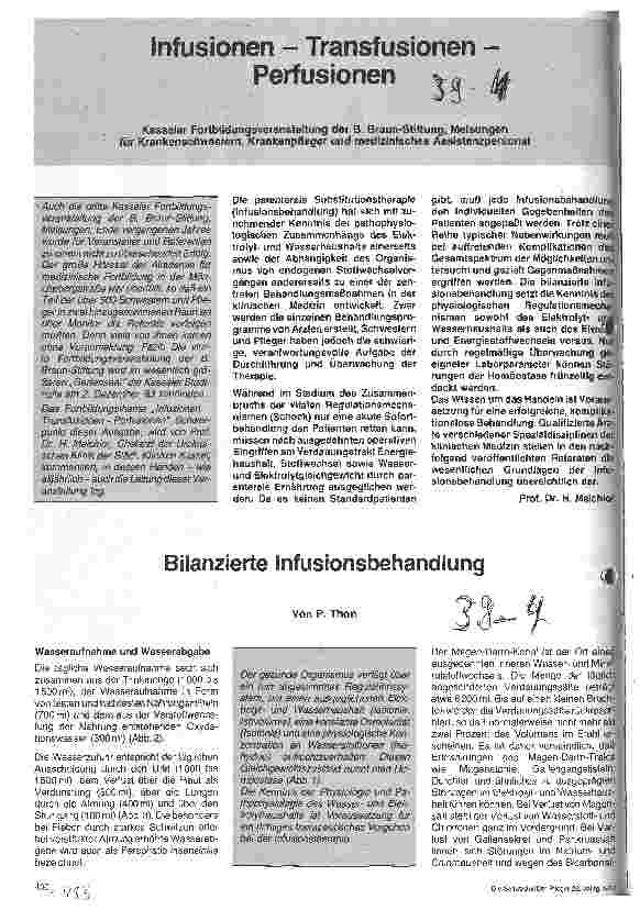 Vorschauseite 1: Infusion - Transfusion - Perfusion