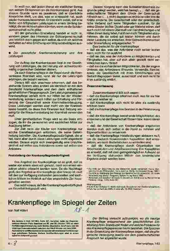 Vorschauseite 1: Krankenpflege im Spiegel der Zeiten