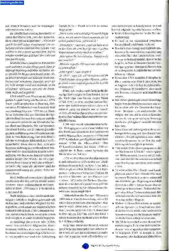 Vorschauseite 4: Von der medizinischen Polizei zur globalen Vorsorge Johann Peter Frank und aktuelle Herausforderungen in Hygiene und öffentlicher Gesundheit