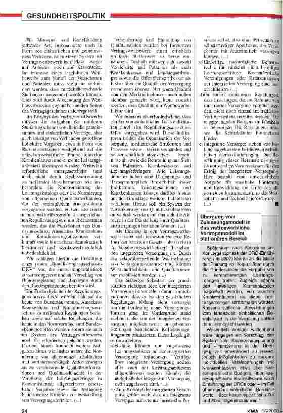 Vorschauseite 3: Dokumentation: Gutachten zum Vertragswettbewerb Einzelverträge statt einheitlich und gemeinsam